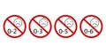 Children age restriction signs set. Limit symbol for kids. Toddler hazard warning sign. Vector illustration