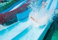 Children in aqua park