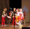 Children artists in national dress