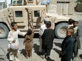 Children asking for food from the US soldiers