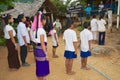 Children attend morning flag ceremony in front of the Kayan Long Neck Kayan Lahwi Padaung school in Mae Hong Son, Thailand.