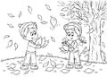 Children in autumn Royalty Free Stock Photo