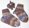 Children baby socks knitted Royalty Free Stock Photo