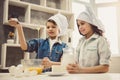 Children baking in kitchen Royalty Free Stock Photo