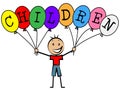 Children Balloons Indicates Toddlers Kids And Youngsters