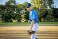 A children baseball players standing on the playground