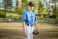 A children baseball players standing on the playground