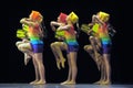 Children in bathing suits dancing on stage Royalty Free Stock Photo