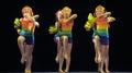 Children in bathing suits dancing on stage Royalty Free Stock Photo