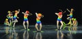 Children in bathing suits dancing on stage Royalty Free Stock Photo