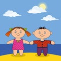 Children on beach Royalty Free Stock Photo