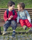 Children on bench