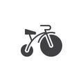 Children bicycle icon vector, filled flat sign, solid pictogram isolated on white. Royalty Free Stock Photo