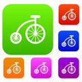 Children bicycle set collection Royalty Free Stock Photo