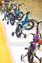 Children bicycles in sport store