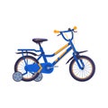 Children bike cartoon symbol or icon flat vector illustration isolated on white. Royalty Free Stock Photo