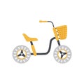 Children bike without pedals or runovel flat vector illustration isolated.