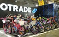 Children bikes presented on a stand during Bike Expo-2019
