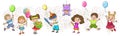 Children birthday party. Kids celebration. Play pinata. Royalty Free Stock Photo