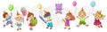 Children birthday party. Kids celebration. Play pinata. Royalty Free Stock Photo