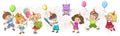 Children birthday party. Kids celebration. Play pinata. Royalty Free Stock Photo