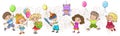 Children birthday party. Kids celebration. Play pinata. Royalty Free Stock Photo