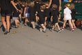 Children with Black Shirt Running in the Park with Young Teacher