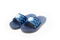 Children blue Slippers on a white background