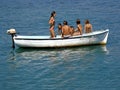 Children on boat Royalty Free Stock Photo