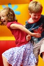 Children playing on a bouncy castle Royalty Free Stock Photo