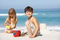 Children Building Sandcastles On Beach Holiday Royalty Free Stock Photo