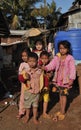 Children in Cambodia ethnic minority Bunong poor village