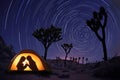 Children Camping at Night in a Tent Royalty Free Stock Photo