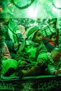 Children on a car during mourning celebration of Muharram, close up view.