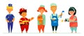 Children in career costumes - colorful set of characters