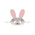 Children carnival mask of rabbit flat style, vector illustration