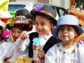 Children on carnival parade in Cuenca, Ecuador