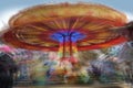 Children carousel in motion at a Christmas fair, multiple long exposure, colorful abstract image, motion blur Royalty Free Stock Photo