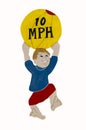 Children Caution 10 mph Sign Ball Royalty Free Stock Photo