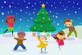 Children celebrate Christmas and New Year