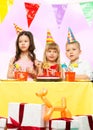 Children celebrating birthday