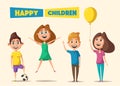 Children character. Cartoon vector illustration Royalty Free Stock Photo