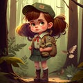 children character design cute panicky young Girl