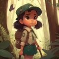 children character design cute panicky young Girl