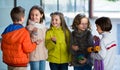 Children chatting outdoors Royalty Free Stock Photo