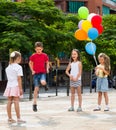 Children with chinese jumping rope . Royalty Free Stock Photo