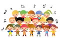 Children choir singing