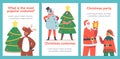 Children in Christmas Costumes Cartoon Posters. Girls and Boys Performing on School or Kindergarten Matinee Royalty Free Stock Photo