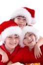 Children in Christmas hats