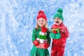 Children with Christmas presents Royalty Free Stock Photo